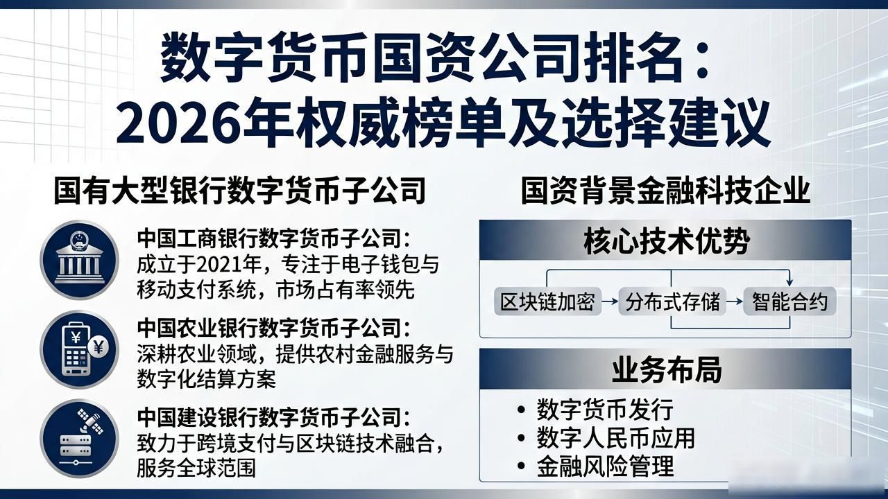 数字货币国资公司排名：2026年权威榜单及选择建议