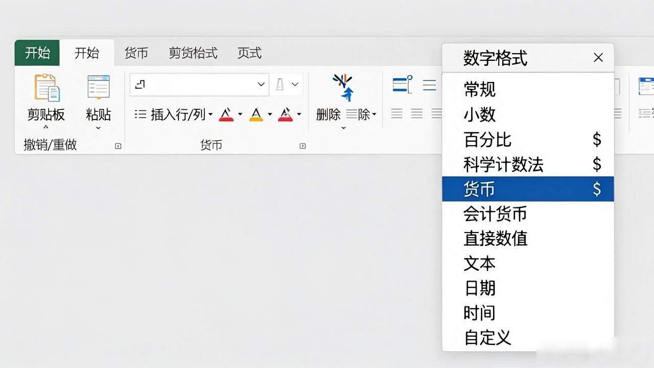 单元格数字转换为货币_Excel设置货币格式_财务数据处理技巧