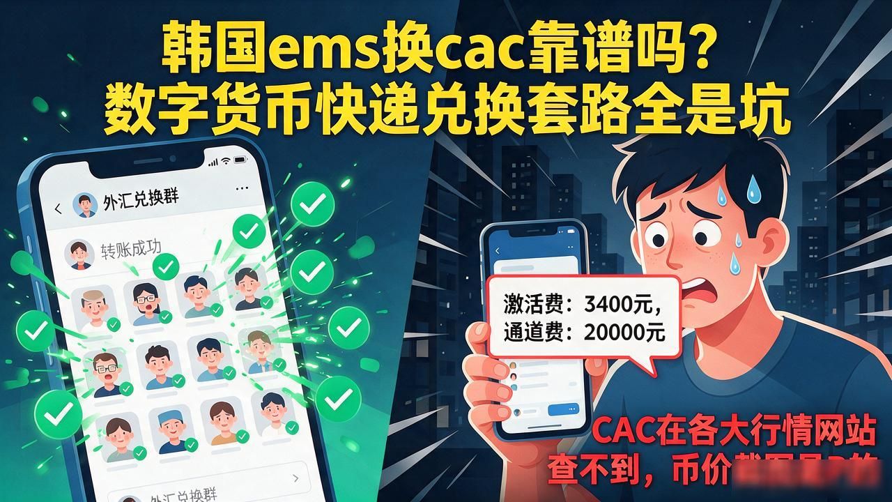 韩国ems换cac靠谱吗？数字货币快递兑换套路全是坑
