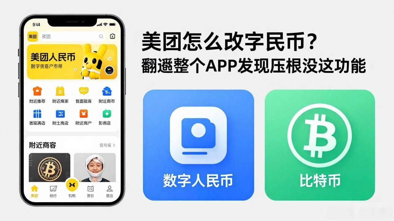 美团怎么改数字货币？翻遍整个APP发现压根没这功能
