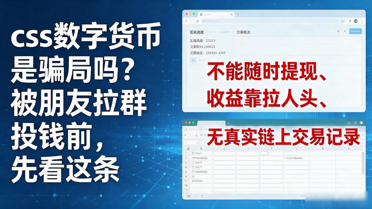 css数字货币骗局_css数字货币骗局_css理财群套路