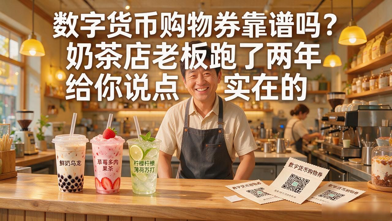 数字货币购物券靠谱吗？奶茶店老板跑了两年给你说点实在的