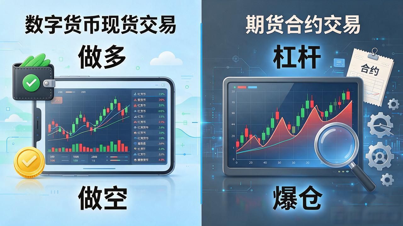 数字货币现货和期货，区别到底在哪？新手别搞混