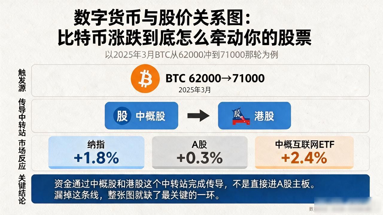 数字货币与股价关系图：比特币涨跌到底怎么牵动你的股票